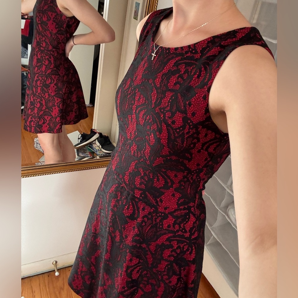 Heart Soul Red and Black Lace Mini Dress-will be for sale soon
